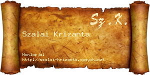Szalai Krizanta névjegykártya